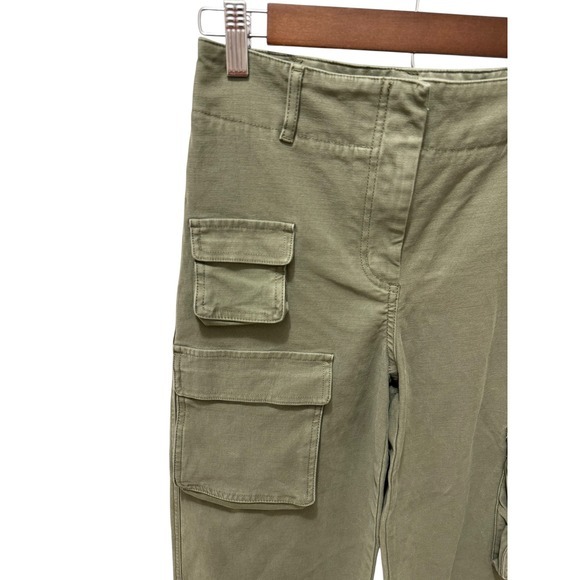 Aritzia Wilfred Free Olive Green Picture Cargo Pants Wide Leg Women's Size 2 EUC - Picture 6 of 12